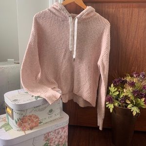 Knit crop hoodie
